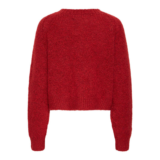 ICHI Belablue Strik Cardigan Red Dahlia