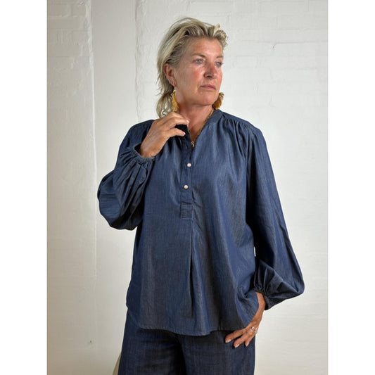 Gaspar Læsø Denim Bluse Blue
