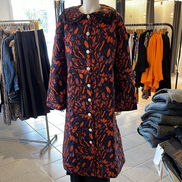 Gaspar Nuuk Coat Sort M. Orange Og Blå Mix