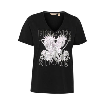 Culture Gith Bronx T-Shirt Sort M. Sølv Print