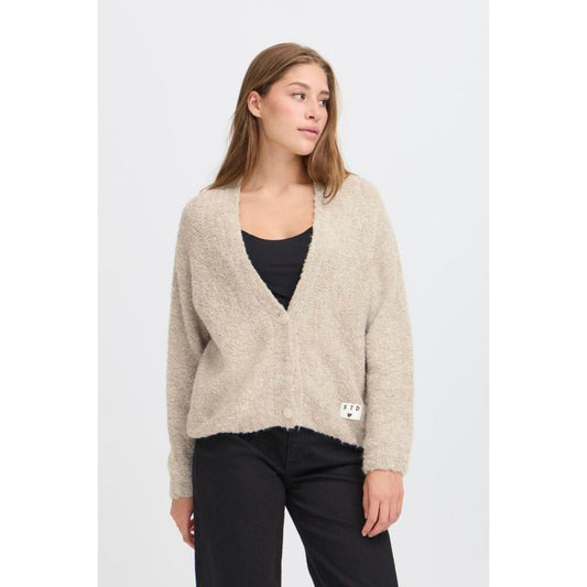 ICHI Blarisa Strik Cardigan Almond Milk