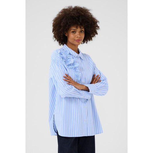 Culture Lora Bluse Blå Hvid Stribet