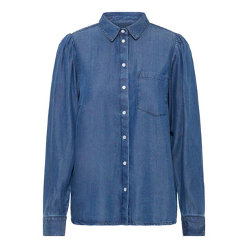 ICHI Borgie Denim Bluse Dark Blue