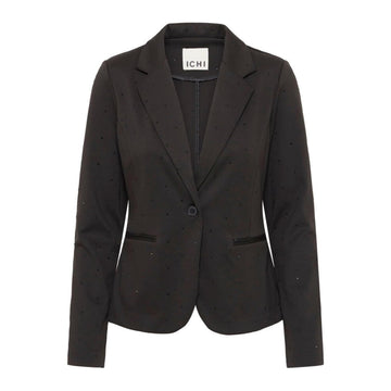 ICHI Kate Rhinestone Kort Blazer Sort