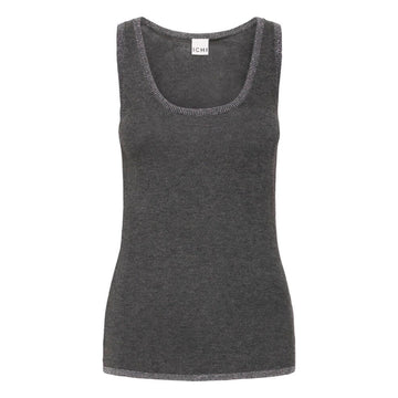 ICHI Mafa Strik Top Grå Melange