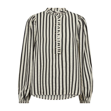 Freequent Noto Bluse Stribet Black Offwhite