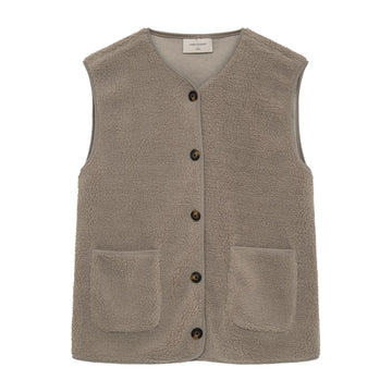 Freequent Teddy Vest Dessert Taupe