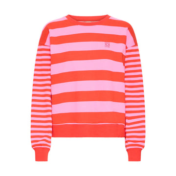 ICHI Lulani Sweatshirt Rød Pink Stribet