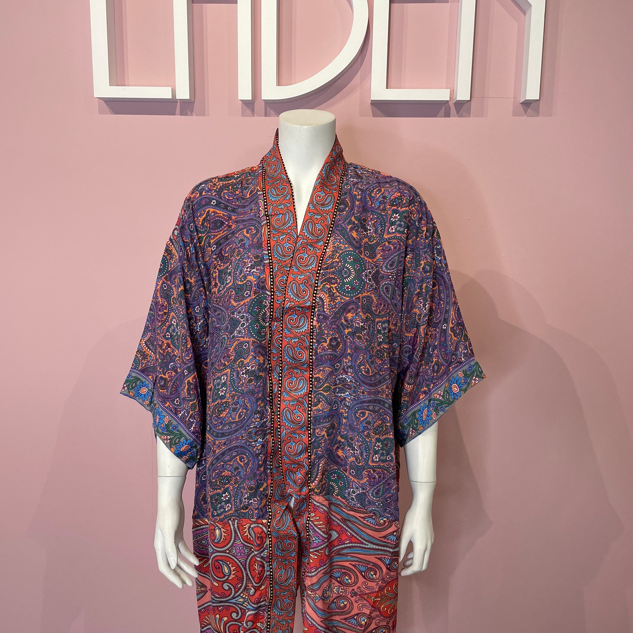 Italy Style Kort Silke Kimono - 10