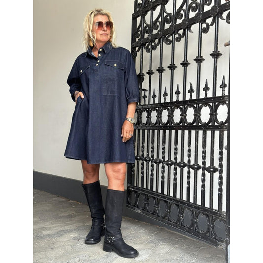 Gaspar Malmø Denim Dress Blå