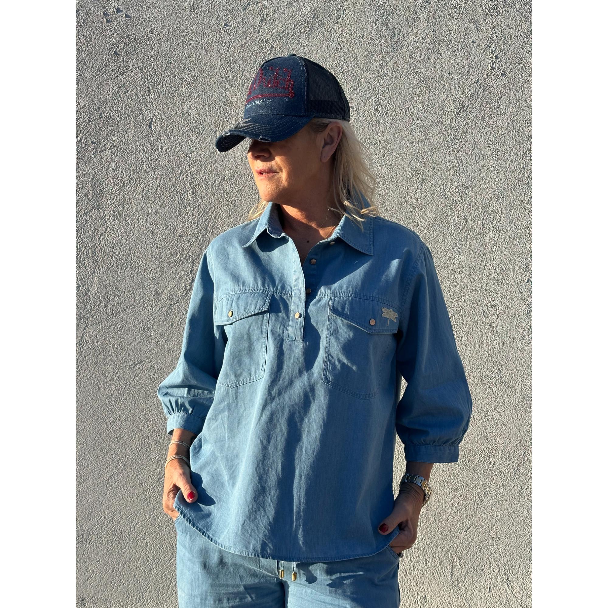 Gaspar Oslo Denim Bluse Light Blue