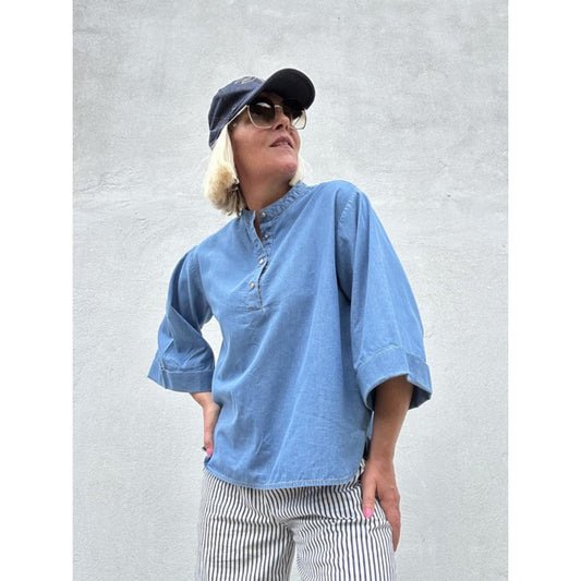 Gaspar Mumbai Denim Bluse Light Blue