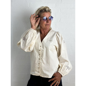Gaspar Valencia Bluse Offwhite