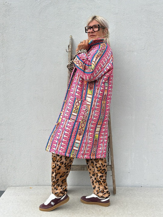 Gaspar Bruxelle Coat Pink Mix