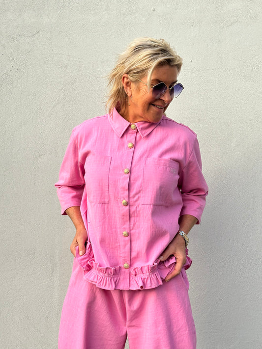 Gaspar Vigo Canvas Bluse Jakke Pink