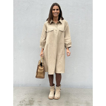 Gaspar Rio Canvas Kjole Sand