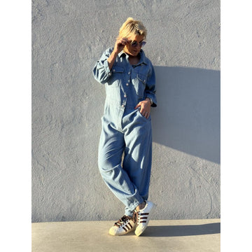 Gaspar Belize Denim Jumpsuit Light Blue Wash