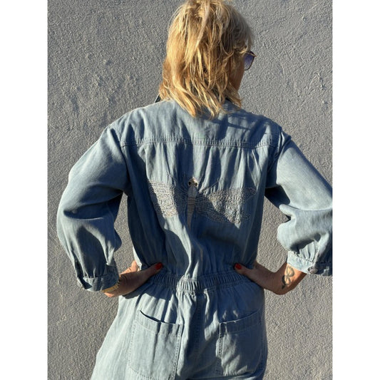 Gaspar Belize Denim Jumpsuit Light Blue Wash
