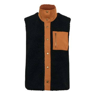 Culture Tally Teddy Flece Plys Vest Sort Med Camel