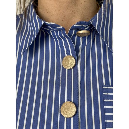 Gaspar Porto  Stripe Bluse Blå Hvid