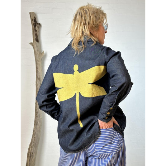 Gaspar Lyon Denim Bluse Dark Blue