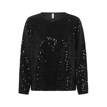 Culture Bia Tamara Bluse Sorte Palietter