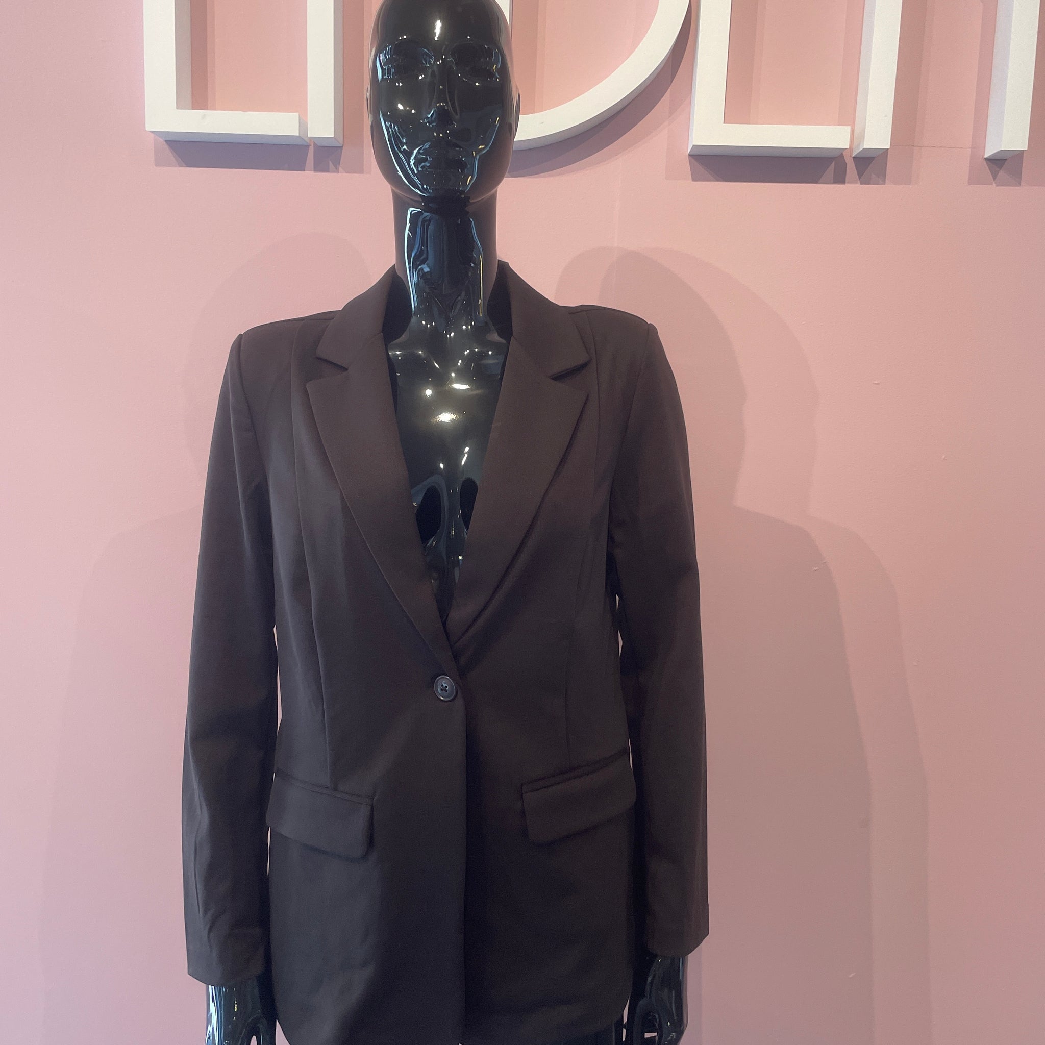 ICHI Kate Sus Long Blazer Brun Chocolate