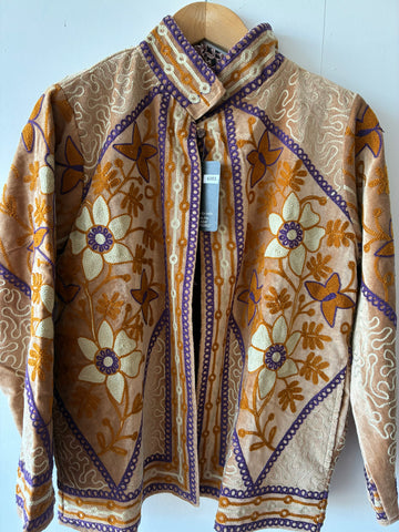 Unika Jakke Beige M. Lilla, Camel, Offwhite Og Bandana Foer - ONE-SIZE (S-XL)