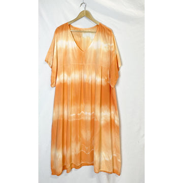 Italy Style Kort Kjole Tie Dye Orange