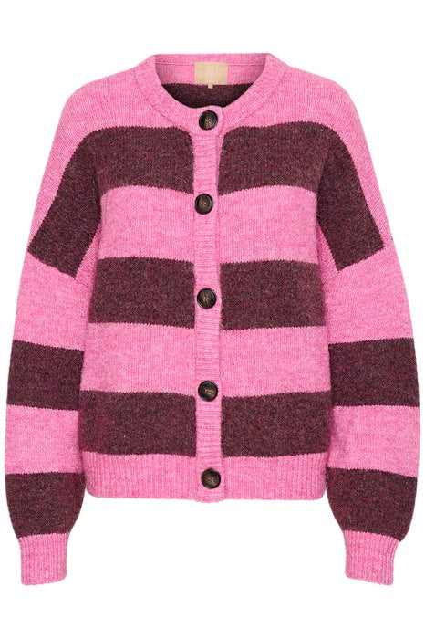 Culture Kimmie Cardigan PinkViolet Melange Stripe