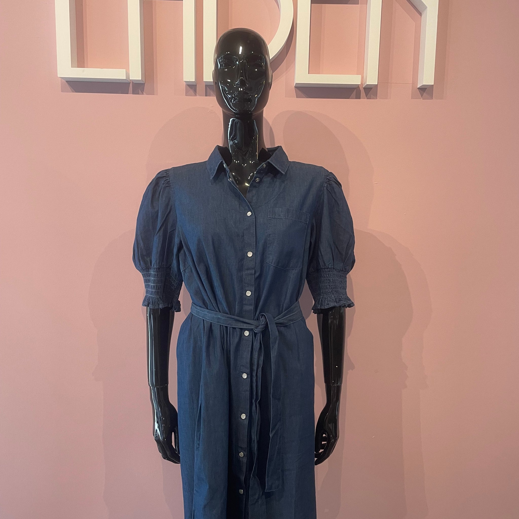 ICHI Borgie Jeans Kjole Mørk Blå Denim