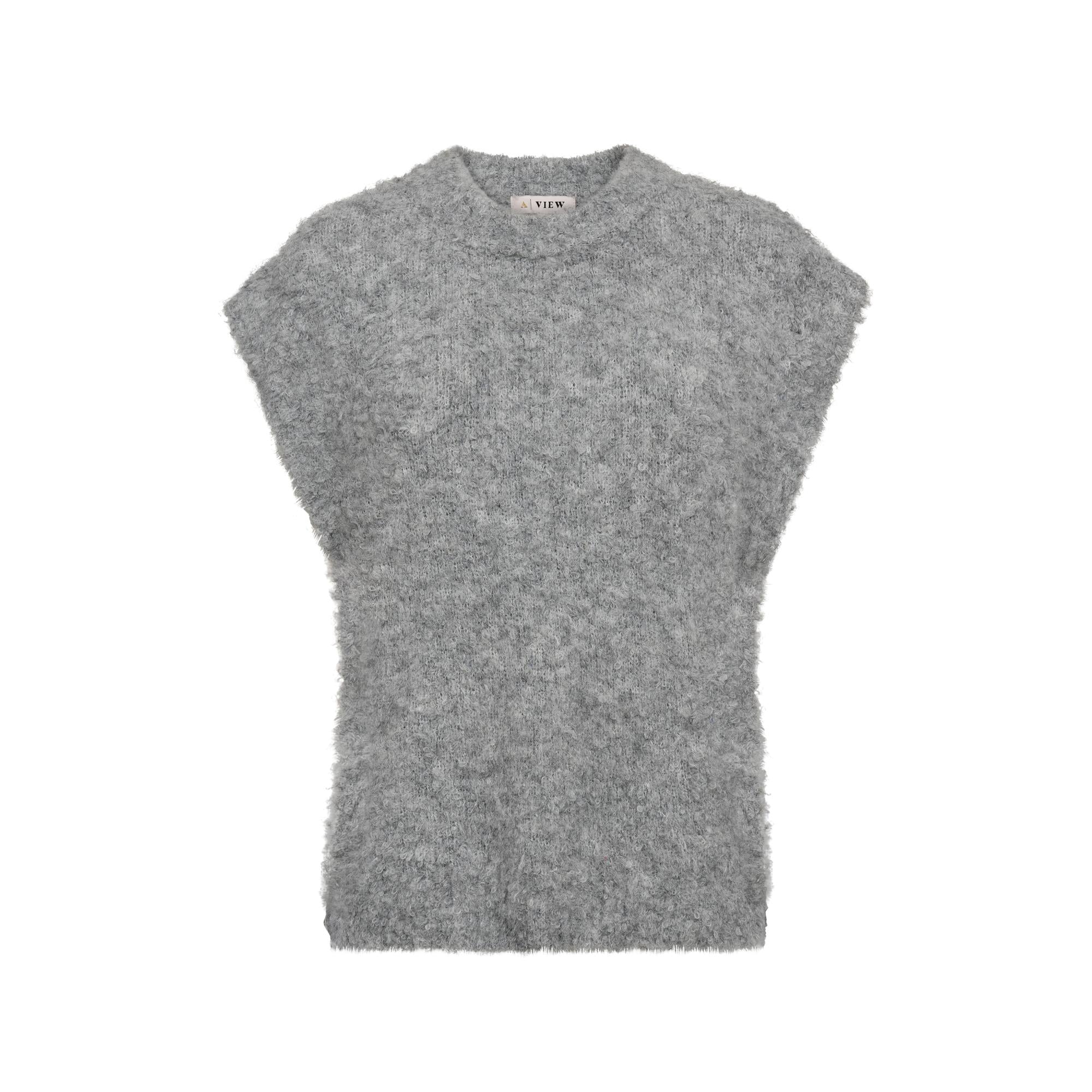A-View Patrisia Strik Vest Lys Grå Melange