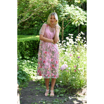 A-View Fuschia Midi Dress Rose/Red