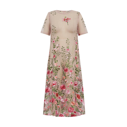 A-View Fuschia Midi Dress Rose/Red