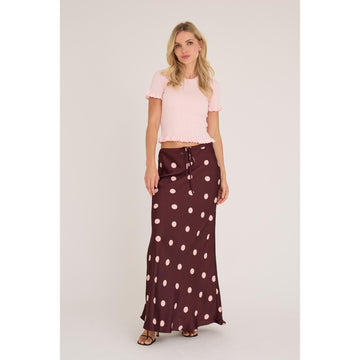 A-View Emily Dot Nederdel Bordeaux Rose