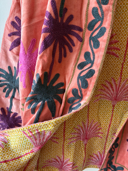 Unika Jakke Coral M. Palmer M. Lilla, Pink, Grøn Og Gult Foer - ONE-SIZE (S-XL)