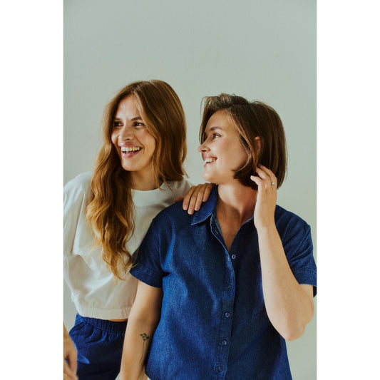 Freequent Ronda Bluse Dark Blue Denim