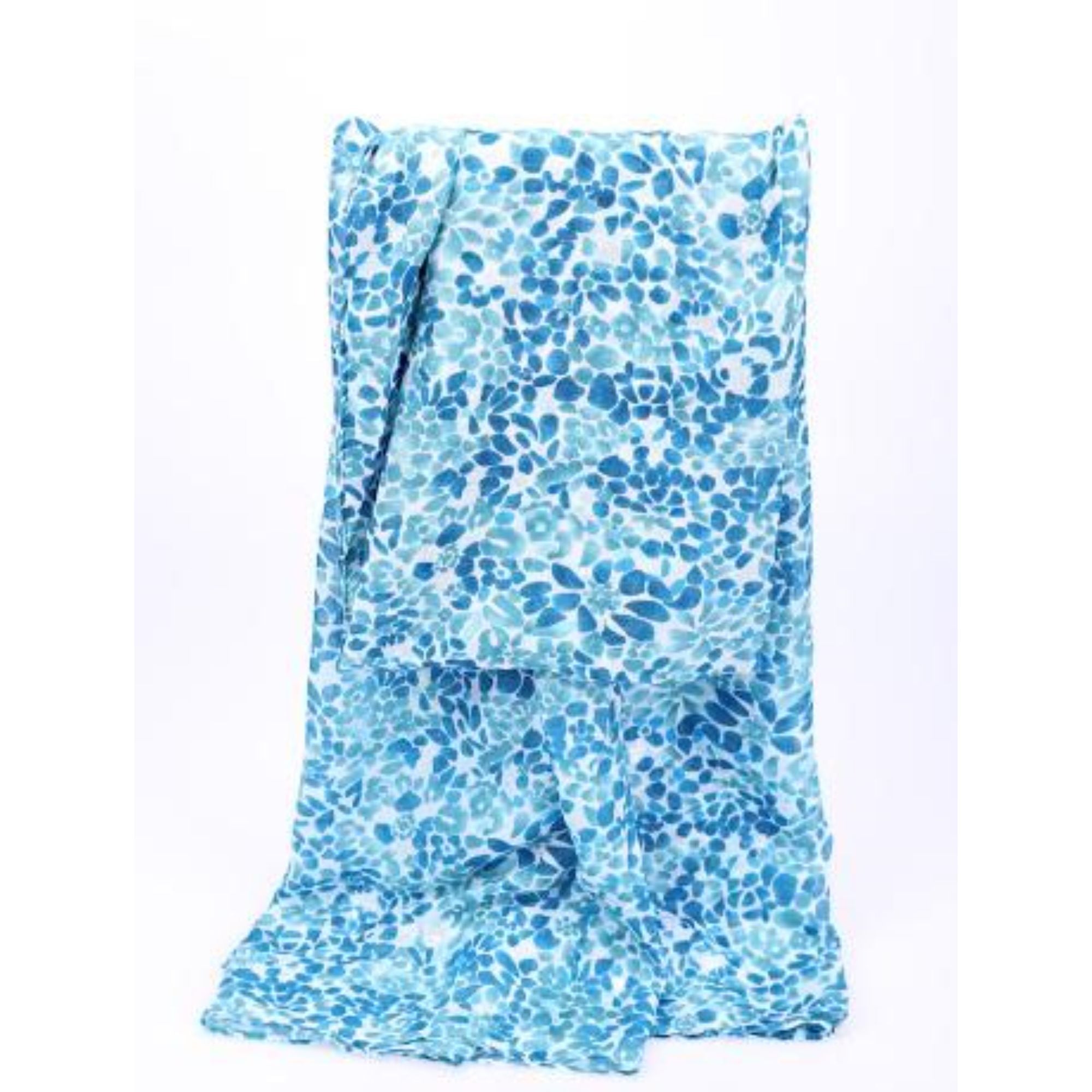 Italy Style Tørklæde M. Blomster Blå