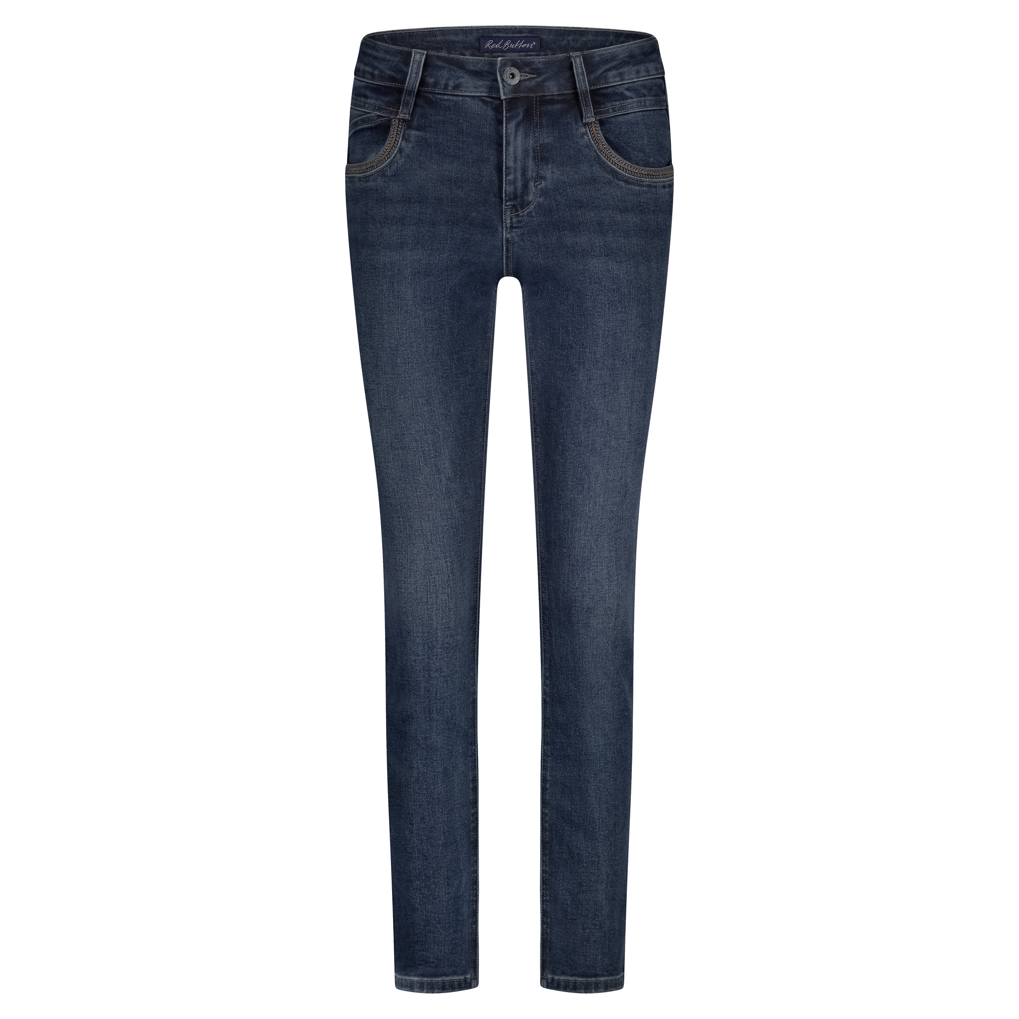 Red Button Sissy Grey/Blue Denim & Embro