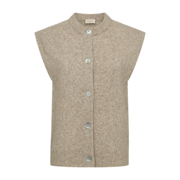 Freequent Alpa Strik Vest Silver Mink Melange