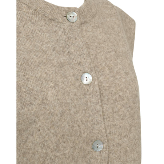 Freequent Alpa Strik Vest Silver Mink Melange