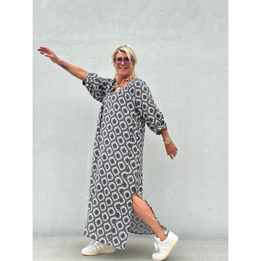 Gaspar Athen Sporty Print Kaftan Sort