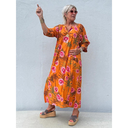 Gaspar Athen Flower Kjole Orange Mix