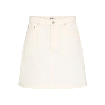 ICHI Aveny Jeans Nederdel Kort Offwhite