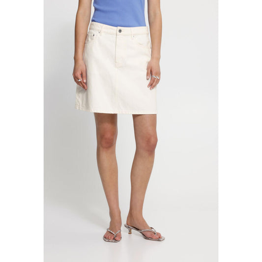ICHI Aveny Jeans Nederdel Kort Offwhite