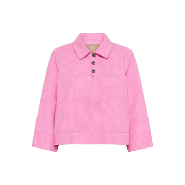 Culture Ayna Shirtjacket Pink Hvid Stribet