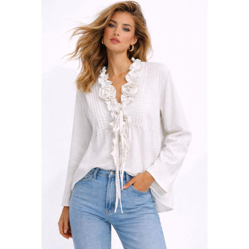 Italy Style Bluse Cardigan Hvid