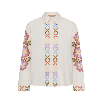 Culture Breezy Bluse Offwhite M. Broderi