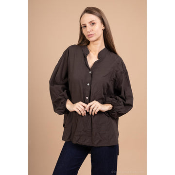Italy Style Oversize Tynd Bluse Brun