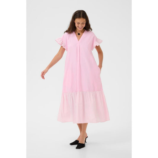Culture Cia Kjole Pink Hvid Stribet